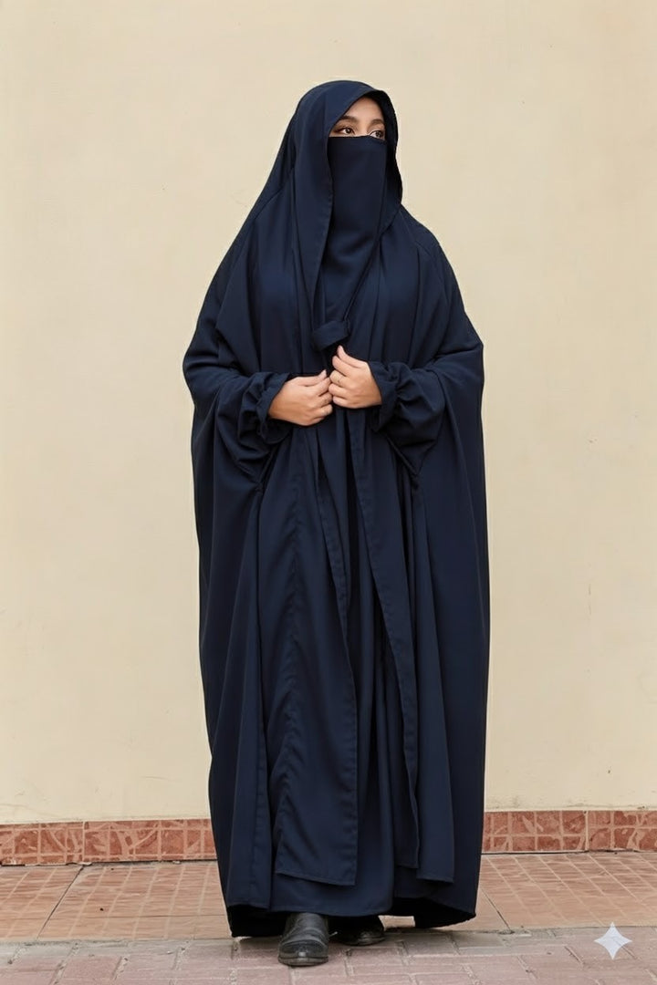 SAUDI JILBAB - WAVY FANTY – Walkin front View – Pakistan-made Nida Abaya – Jilbab.pk