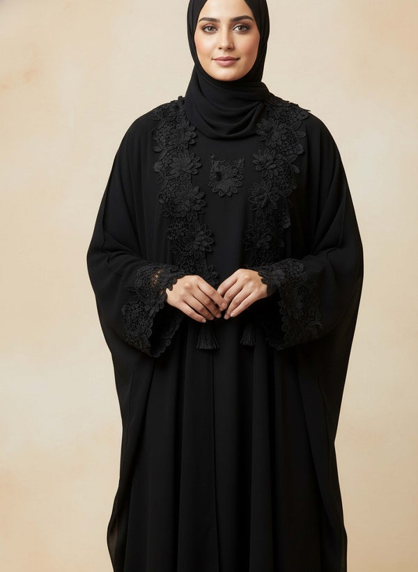 Black Gown Style Lace kaftan