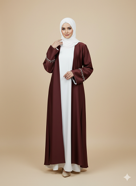 Tiktok Zoom Fabric Elara Luxe Abaya–ruby maroon– Pakistan-made Premium Abaya – Jilbab.pk
