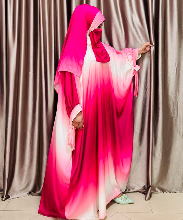 Fasiha Pinkish Tie Abaya