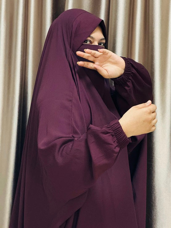 Alma Jilbab Set (Dark Purple - Color)