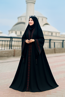 Noir Crimson Abaya
